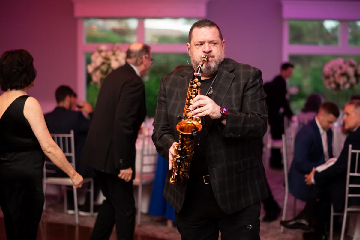 Elegant cocktail hour saxophone atmosphere