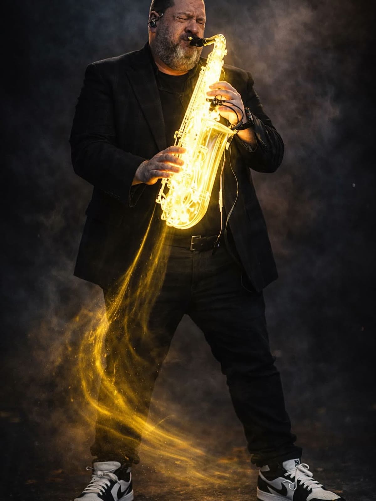 Glenn Frank performing live saxophone